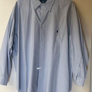 Ralph Lauren Men's Blue Checkered Shirt. Size 2XL
